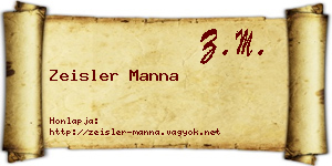 Zeisler Manna névjegykártya